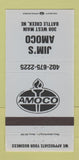 Matchbook Cover - Amoco oil gas Jim's Battle Creek NE WEAR 30 Strike