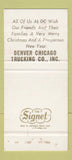 Matchbook Cover - Denver Chicago Trucking Christmas 30 Strike