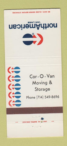 Matchbook Cover - North American Van Lines Trucking Cor O Van 30 Strike