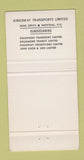 Matchbook Cover - Kingsway Trucking Montreal QC 30 Strike