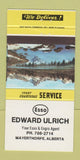 Matchbook Cover - Esso oil gas Edward Ulrich Mayerthorpe AB 30 Strike