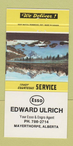 Matchbook Cover - Esso oil gas Edward Ulrich Mayerthorpe AB 30 Strike