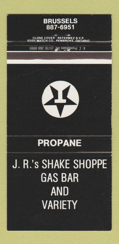 Matchbook Cover - Texaco oil gas JR's Shake Shoppe Brussels ON 30 Strike