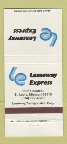 Matchbook Cover - Leaseway Express Trucking St Louis MO 30 Strike