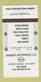 Matchbook Cover - Granger Esso oil gas  30 Strike