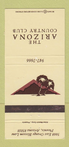 Matchbook Cover - Arizona Country Club Phoenix AZ 30 Strike