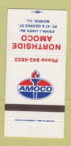 Matchbook Cover - Amoco oil gas Northside Morris IL 30 Strike