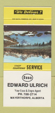 Matchbook Cover - Esso oil gas Edward Ulrich Mayerthorpe AB 30 Strike