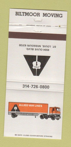 Matchbook Cover - Allied Van Lines Trucking St Louis MO 30 Strike