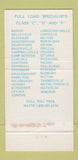 Matchbook Cover - Highland Transport Trucking West Hill ON Toronto 30 Strike