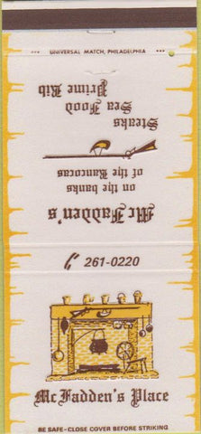 Matchbook Cover - McFadden's Place Hainesport NJ 30 Strike