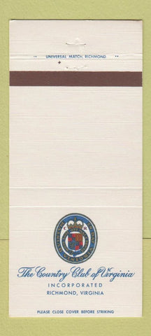Matchbook Cover - Country Club of Richmond VA Virginia 30 Strike