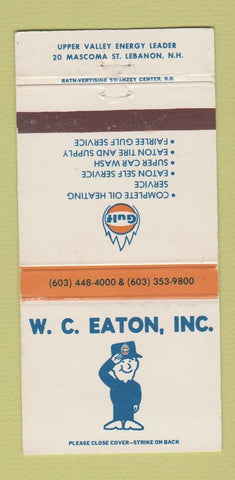 Matchbook Cover - Gulf oil gas Lebanon NH heating 30 Strike
