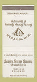Matchbook Cover - Security Storage Washington DC trucking 30 Strike