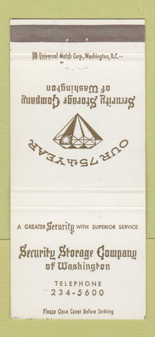 Matchbook Cover - Security Storage Washington DC trucking 30 Strike