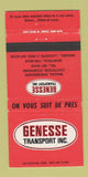 Matchbook Cover - Genesse Transport Trucking Magog Sherbrooke QC 30 Strike