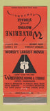Matchbook Cover - Wolverine Moving Storage Detroit Livonia MI 30 Strike