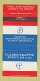 Matchbook Cover - Clarke Traffic Service Trucking MB WEAR 30 Strike