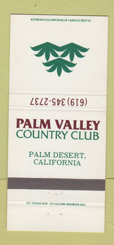 Matchbook Cover - Palm Valley Country Club Palm Desert CA 30 Strike