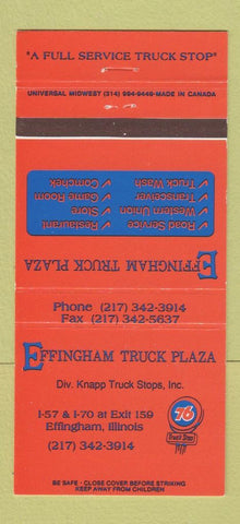 Matchbook Cover - Effingham Truck Stop IL Union 76 oil gas 30 Strike