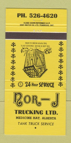 Matchbook Cover - Nor J Trucking Medicine Hat AB 30 Strike