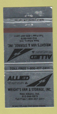 Matchbook Cover - Allied Trucking Wright's Van Lines New Albany IN 30 Strike