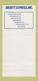 Matchbook Cover - Averitt Express Trucking TN Chattanooga Memphis 30 Strike