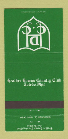 Matchbook Cover - Heather Downs Country Club Toledo OH 30 Strike