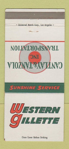 Matchbook Cover - Western Gillette Trucking Cantlay Tanzola 30 Strike