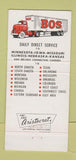 Matchbook Cover - BOS Lines Trucking Marshalltown IA 30 Strike