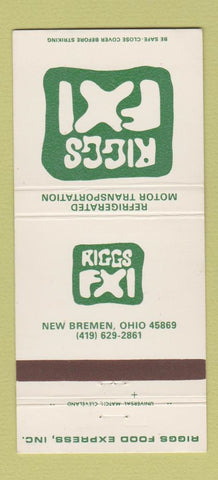 Matchbook Cover - Riggs FXI Food Express Trucking New Bremen OH 30 Strike