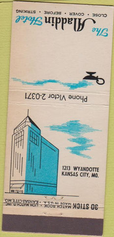 Matchbook Cover - Aladdin Hotel Kansas City MO 30 Stick