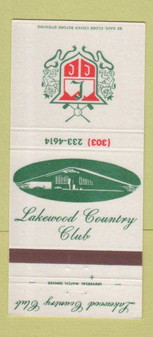 Matchbook Cover - Lakewood Country Club Colorado 30 Strike