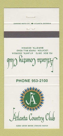 Matchbook Cover - Altlanta Country Club Marietta GA 30 Strike
