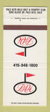 Matchbook Cover - Palo Alto Hills Golf Country Club CA 30 Strike