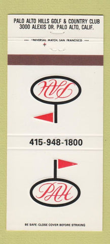 Matchbook Cover - Palo Alto Hills Golf Country Club CA 30 Strike