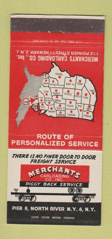 Matchbook Cover - Merchants Carloading Newark NJ North River NY 30 Strike