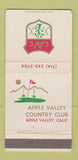 Matchbook Cover - Apple Valley Country Club CA 30 Strike