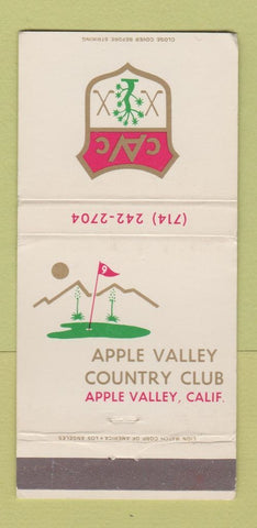 Matchbook Cover - Apple Valley Country Club CA 30 Strike