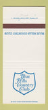 Matchbook Cover - Blue Hills Country Club  30 Strike