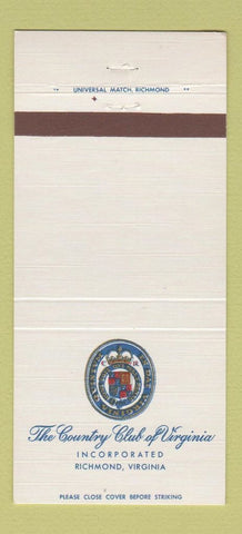 Matchbook Cover - Country Club of Richmond VA Virginia 30 Strike