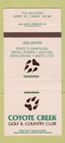 Matchbook Cover - Coyote Creek Golf Country Club Surrey BC 30 Strike