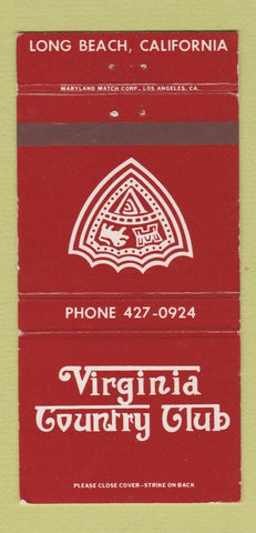 Matchbook Cover - Virginia Country Club Long Beach CA 30 Strike