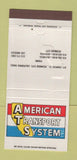 Matchbook Cover - American Transport System Trucking Redwood City CA 30 Strike