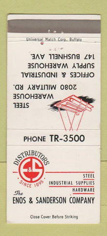 Matchbook Cover - Enos & Sanderson Steel Industrial Supply Buffalo? NY 30 Strike