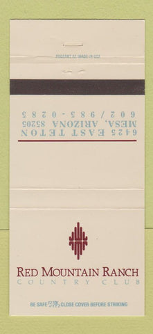 Matchbook Cover - Red Mountain Ranch Country Club Mesa AZ 30 Strike