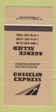 Matchbook Cover - Gosselin Express Trucking Canada 30 Strike