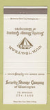 Matchbook Cover - Service Storage Company Washington DC trucking 30 Strike