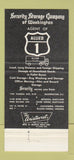Matchbook Cover - Service Storage Company Washington DC trucking 30 Strike