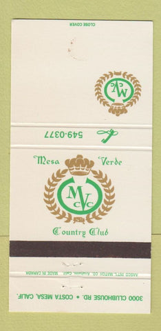 Matchbook Cover - Mesa Verde Country Club Costa Mesa CA 30 Strike